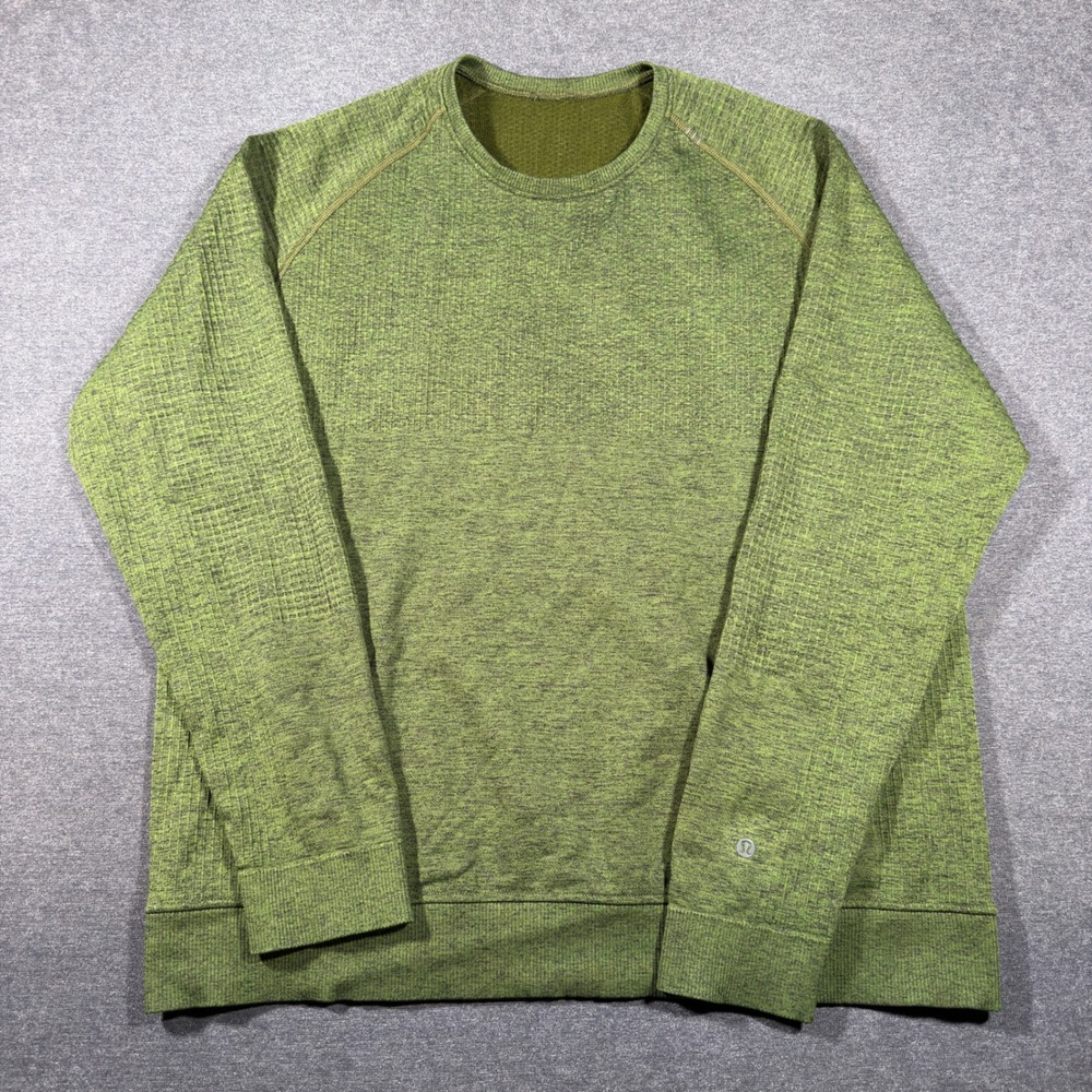 Lululemon Metal Vent Tech Crewneck Mens XL Green Heathered‎ Long Sleeve Pullover